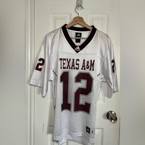 Vintage Adidas Texas A&M 12th Man White Football Jersey Adult SM